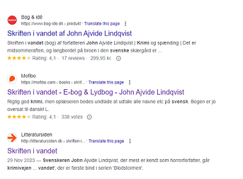 google resultater ud fra bestemte keywords